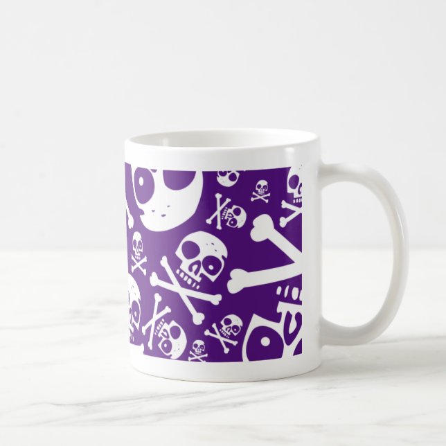 Taza De Café Cráneos púrpuras (Derecha)