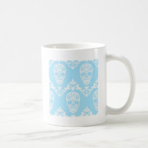 Taza De Café cráneos victorianos azules