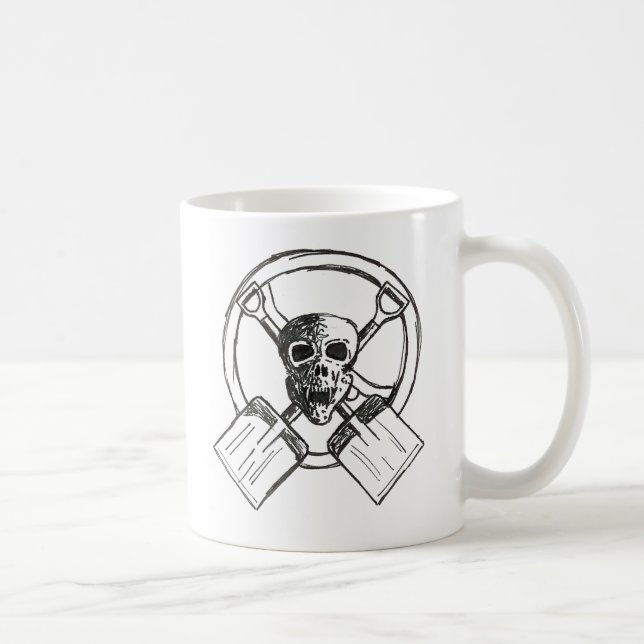 Taza De Café cráneos y palas (Derecha)