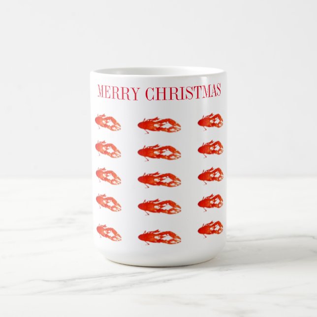 Taza De Café Crawfish Merry Christmas (Centro)