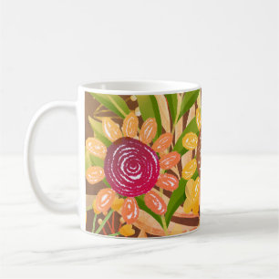 Taza De Café Crayon Sunflowers Colorida vegetación