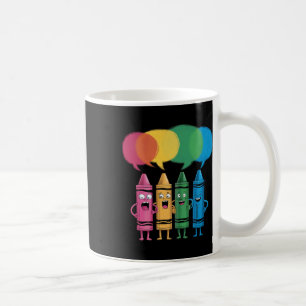 Taza De Café Crayones De Color Estado De ánimo De Crayón De Mod