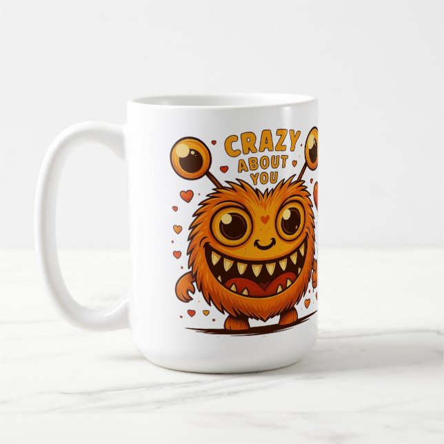 Taza De Café Crazy About You Monster Love Mug (Izquierda)