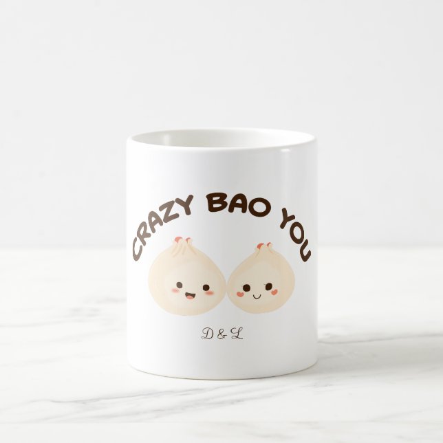 Taza De Café Crazy Bao You Cute Pareja Camiseta Set (Centro)