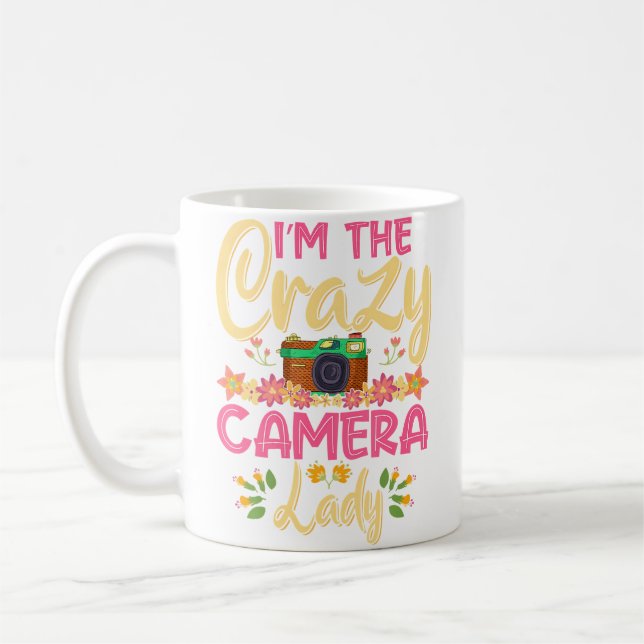 Taza De Café Crazy Camera Lady Photographer Photography (Izquierda)