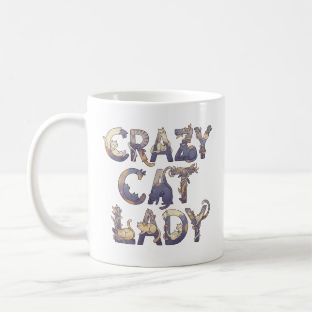 Taza De Café Crazy Cat Lady (Izquierda)