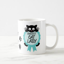 Taza De Café Crazy Cat Lady Craziest Award Paw Imprimir regalo 