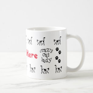 Taza De Café Crazy Cat Lady Personalizada Mug Cup