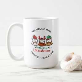 Taza De Café Crazy Chicken Farm Feliz Navidad