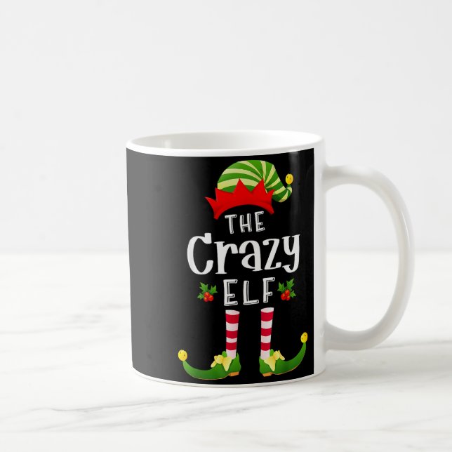 Taza De Café Crazy Christmas Elf Matching Pajama X-mas Party  (Derecha)