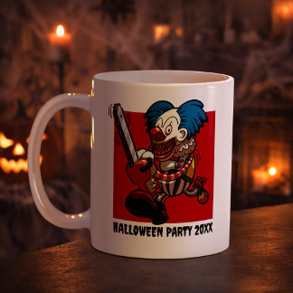 Taza De Café Crazy Clown Add The Year Halloween Party Cartoon