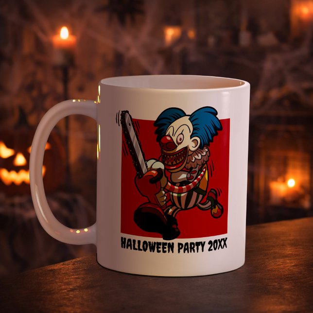 Taza De Café Crazy Clown Add The Year Halloween Party Cartoon (Subido por el creador)