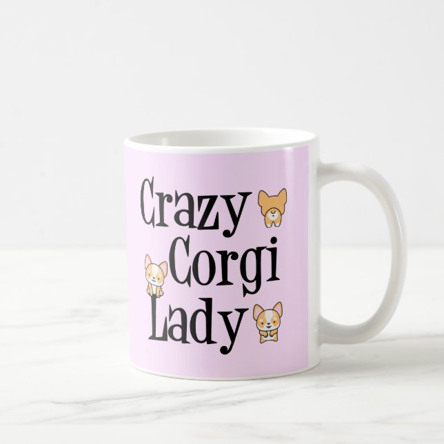Taza De Café Crazy Corgi Lady Bonito Pink Pembroke (Derecha)