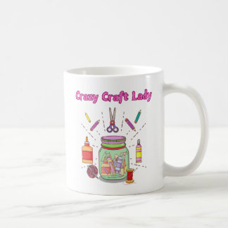 Taza De Café Crazy Craft Lady Mug, cafetera para ella, regalo,