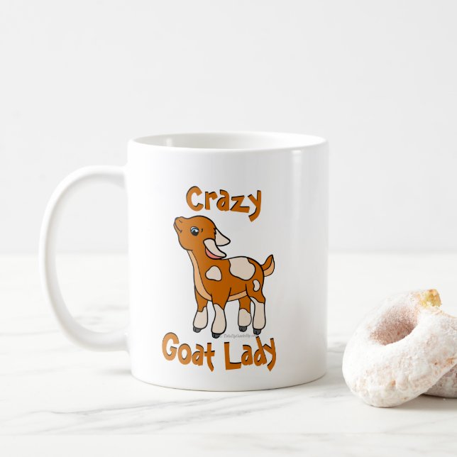 Taza De Café CRAZY GOAT LADY | por TotallyGoatally™ (Con donut)