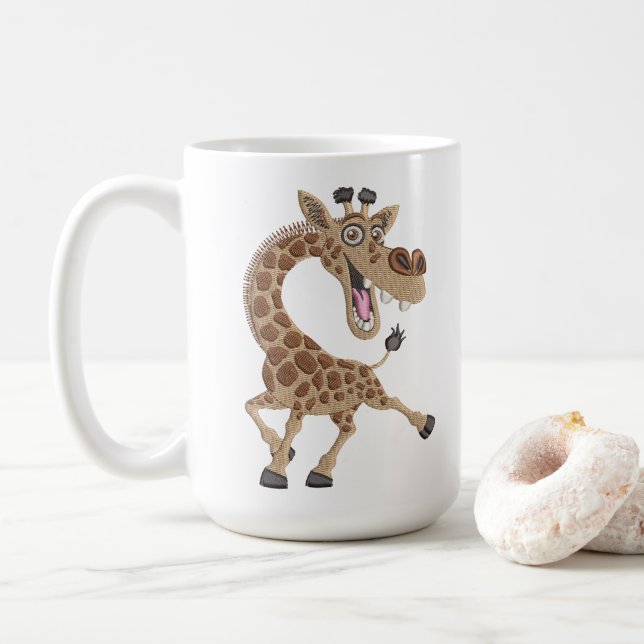 Taza De Café Crazy Laughing  Giraffe (Con donut)