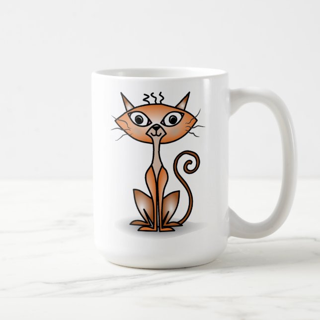 Taza De Café Crazy Naranja Cat Classic Mug (Derecha)
