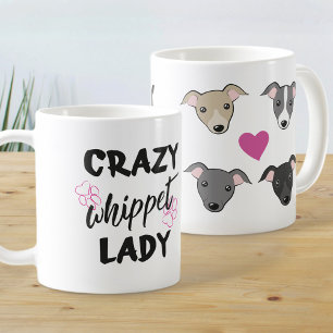 Taza De Café Crazy Whippet lady Dog lover Funny text