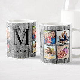Taza De Café Crea tu Collage de fotos Personalizado Rustic Farm