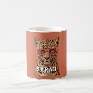 Taza De Café Crea tu propia cita personalizada leopardo