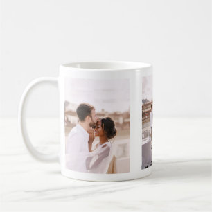 Taza De Café Crea Tu Propia Colage de Fotos de Boda Recién Casa