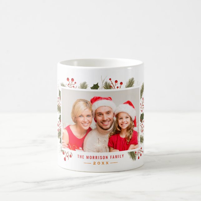 Taza De Café Crea tu propia foto familiar de Navidades de vacac (Centro)