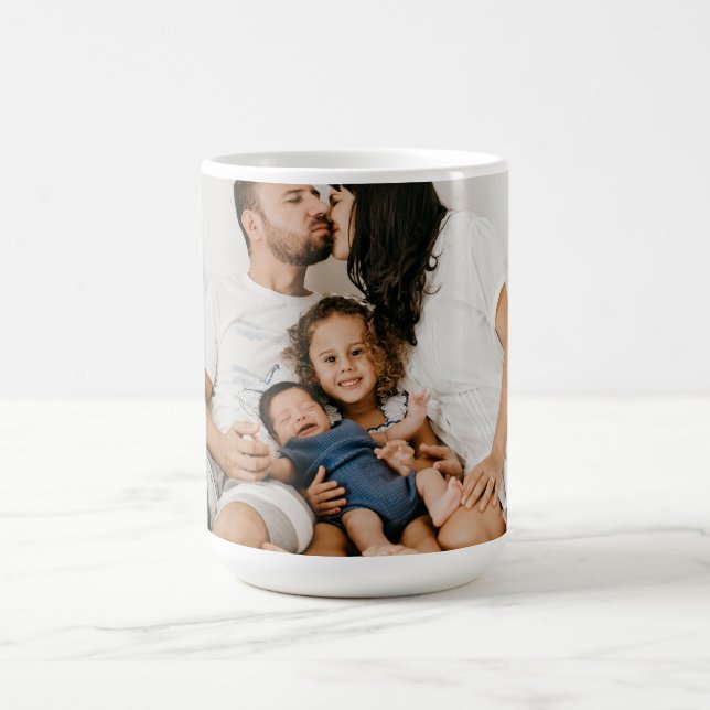 Taza De Café Crea tu propia foto familiar de Personalizado pers (Centro)