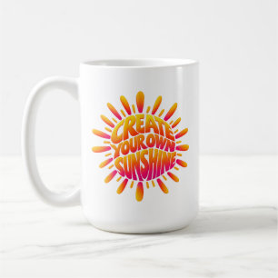 Taza De Café Crea tu propio arte de palabra Sol Tipografía de s