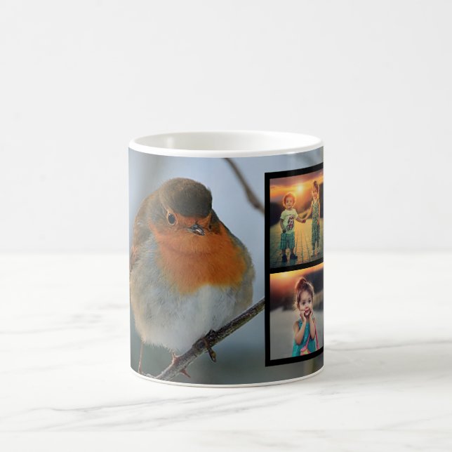 Taza De Café Crea tu propio ave de colección de fotos de famili (Centro)