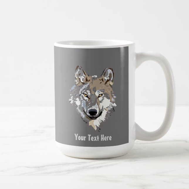 Taza De Café Crea tu propio café de lobo gris (Derecha)