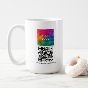 Taza De Café Crea tu propio código QR Escaneame Subir logotipo