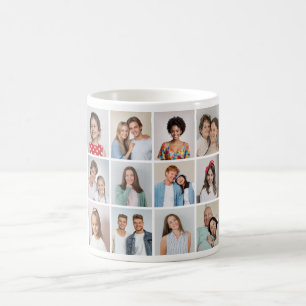 Taza De Café Crea tu propio collage de 12 fotos