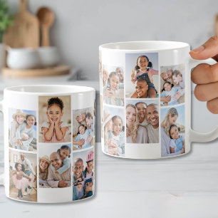 Taza De Café Crea tu propio collage de 14 fotos