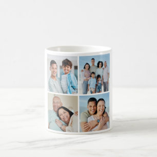 Taza De Café Crea tu propio collage de 4 fotos