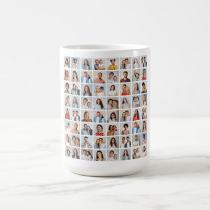Taza De Café Crea tu propio collage de 64 fotos