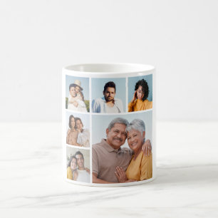 Taza De Café Crea tu propio collage de 6 fotos