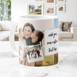 Taza De Café Crea tu propio collage de 6 fotos personalizadas c
