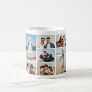 Taza De Café Crea tu propio collage de 7 fotos
