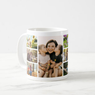 Taza De Café Crea tu propio collage de 8 fotos