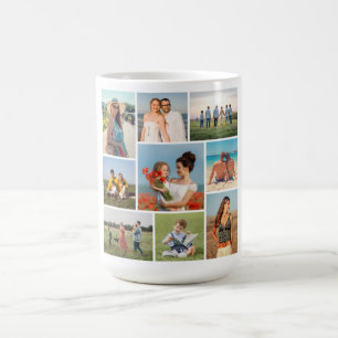 Taza De Café Crea tu propio collage de 9 fotos