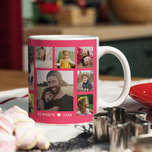 Taza De Café Crea tu propio Collage de fotos de 15 familias ros