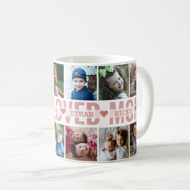 Taza De Café Crea tu propio Collage de fotos, la madre más quer (Anverso derecho)