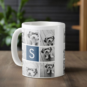 Taza De Café Crea tu propio collage de Instagram con monograma