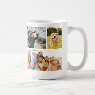 Taza De Café Crea tu propio collage personalizado de 8 fotos