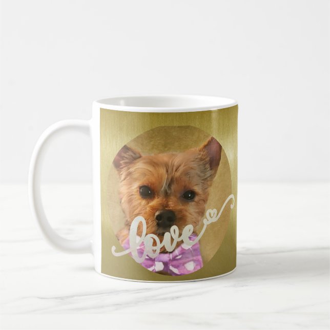 Taza De Café Crea tu propio Mascota amoroso 2 fotos   (Izquierda)