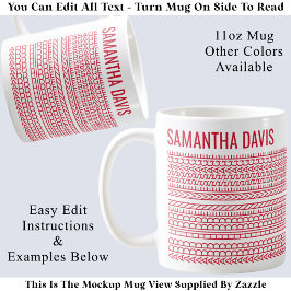 Taza De Café Crea Tu Propio Mensaje Largo Oculto & Nombre 151RW