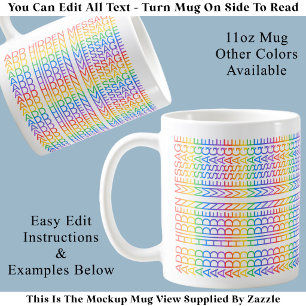 Taza De Café Crea tu propio mensaje oculto divertido de arcoíri
