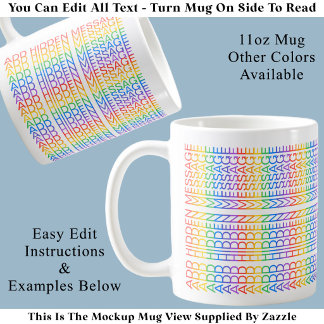 Taza De Café Crea tu propio mensaje oculto divertido de arcoíri
