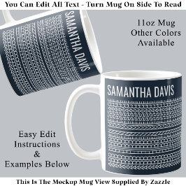 Taza De Café Crea Tu Propio Mensaje Oculto Largo & Nombre 151WB