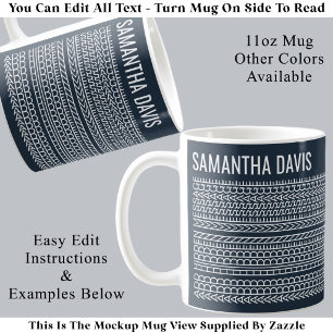 Taza De Café Crea Tu Propio Mensaje Oculto Largo & Nombre 151WB